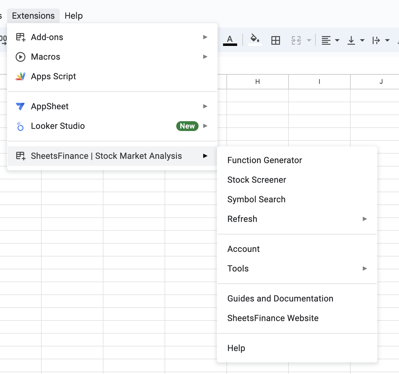 SheetsFinance Docs | Overview